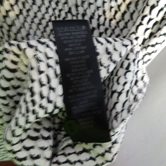 Adrianna Papell Small Polyester Black Gray and White V-Neck Long Button Sleeve B - Picture 5 of 5